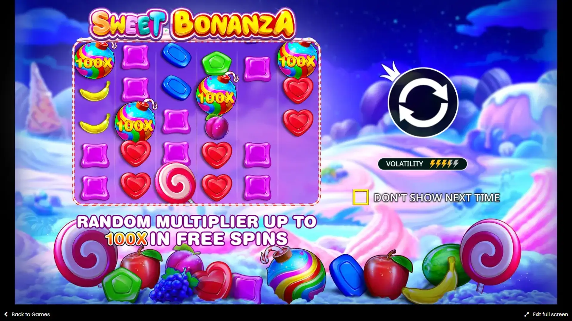 Sweet Bonanza — режим фриспинов с множителями бомбами